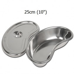 Stainless Steel Kidney Bowl and Cover, 25cm, Each (Asian Brand)