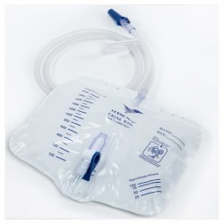 Sterile Urine Bag Rotatable Valve with Clamp, 2000ml, 120cm (50pcs/case)